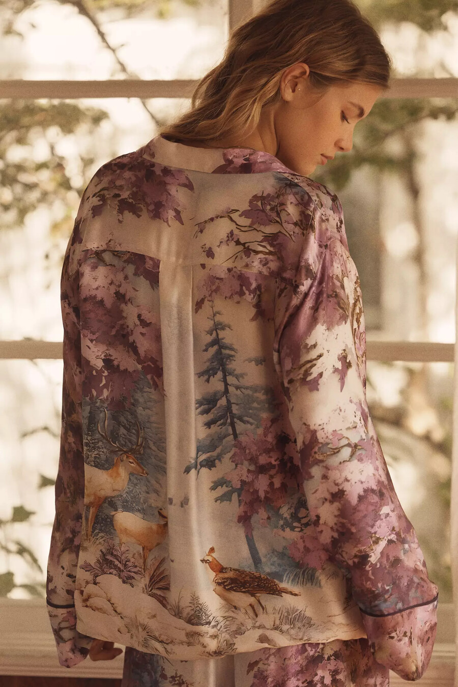 by anthropologie oversized button-front pyjama shirt