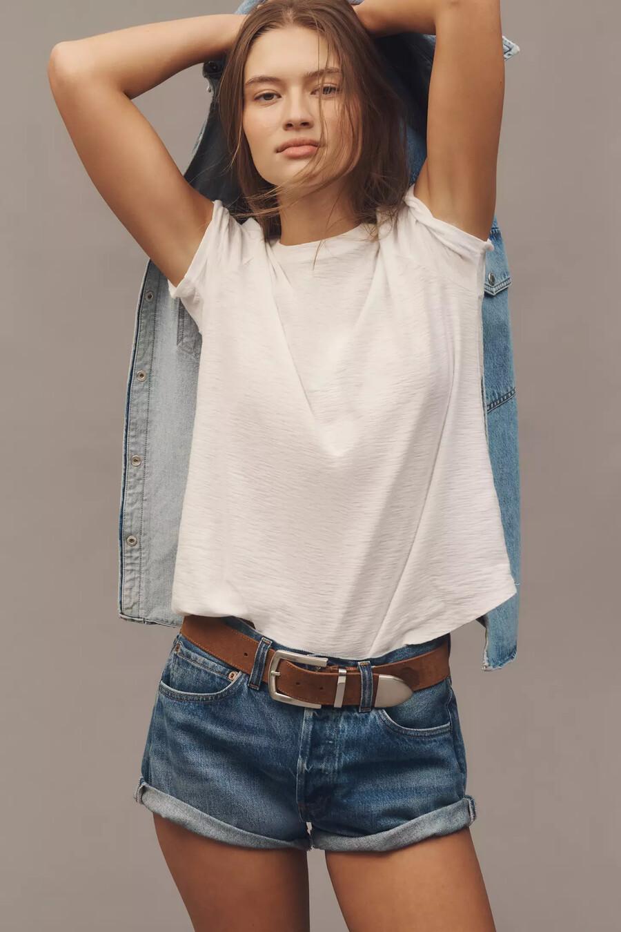 the bennie slim crew neck cotton-slub t-shirt by pilcro
