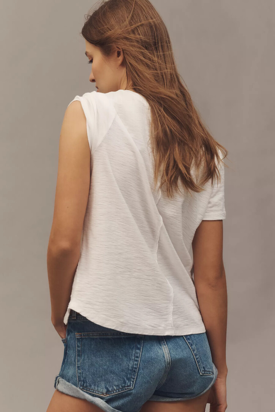 the bennie slim crew neck cotton-slub t-shirt by pilcro