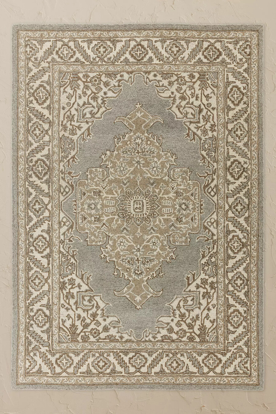 bronte hand-tufted natural beige wool persian rug