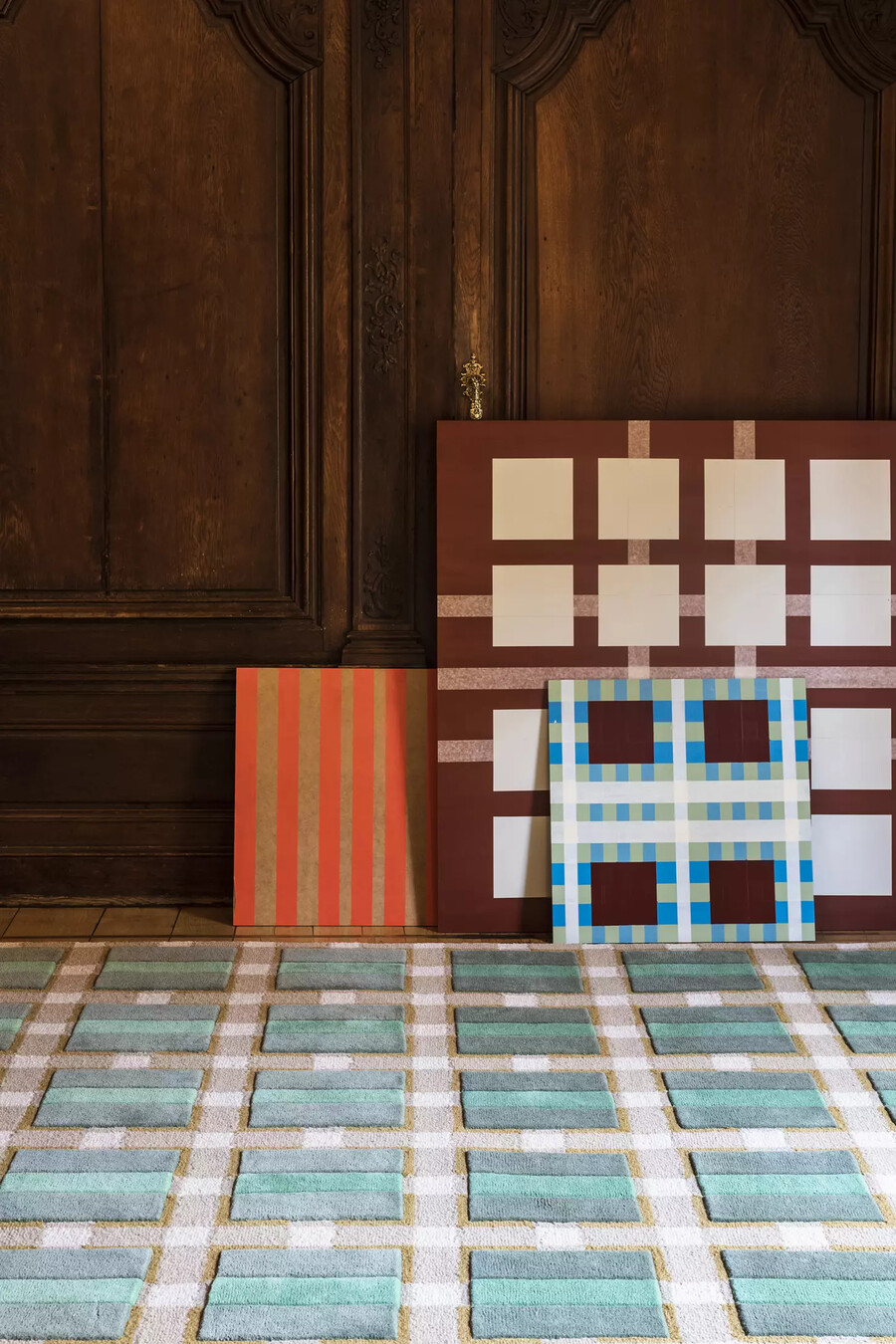 layered x evelina kroon fern garden wool rug
