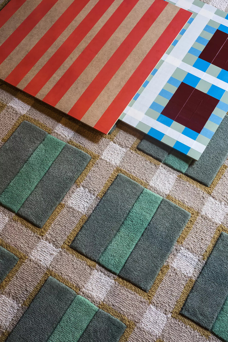 layered x evelina kroon fern garden wool rug