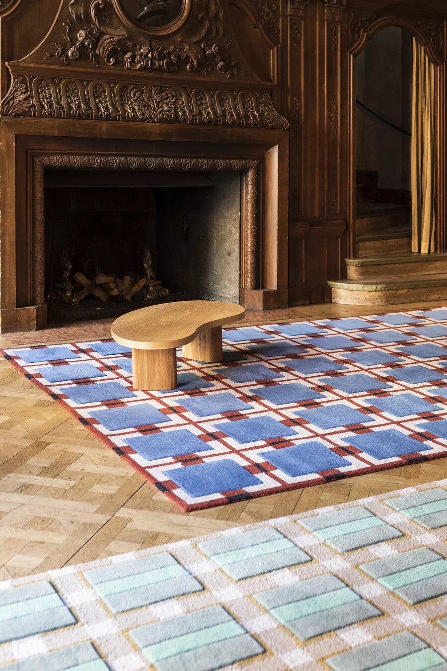 layered x evelina kroon fern garden wool rug