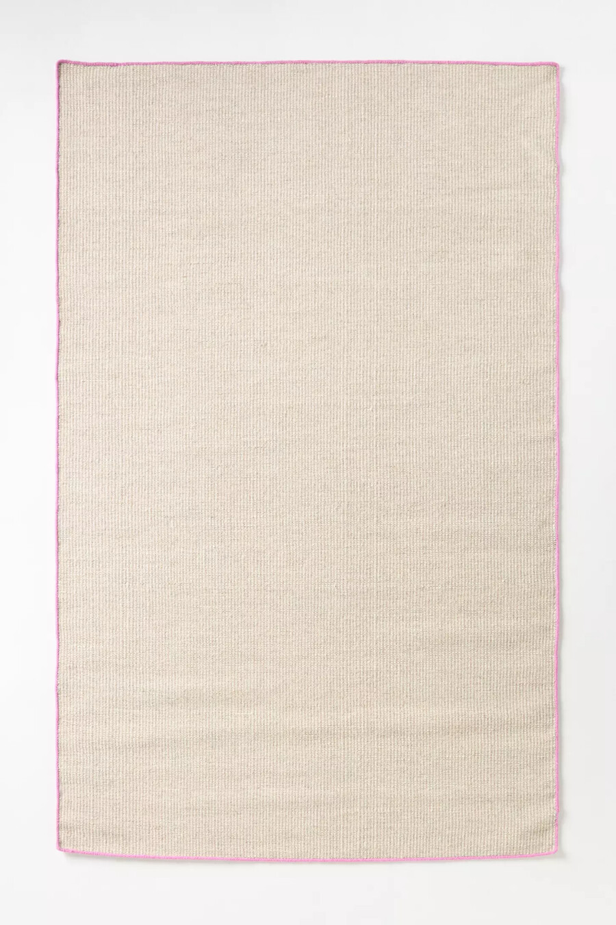 flatwoven wool contrast-stitched binding rug