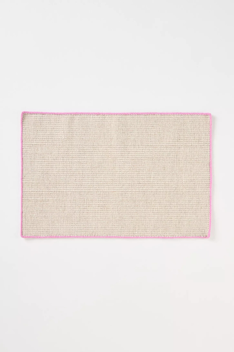 flatwoven wool contrast-stitched binding rug