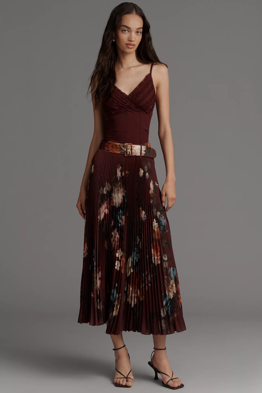 ranna gill aria pleated midi skirt