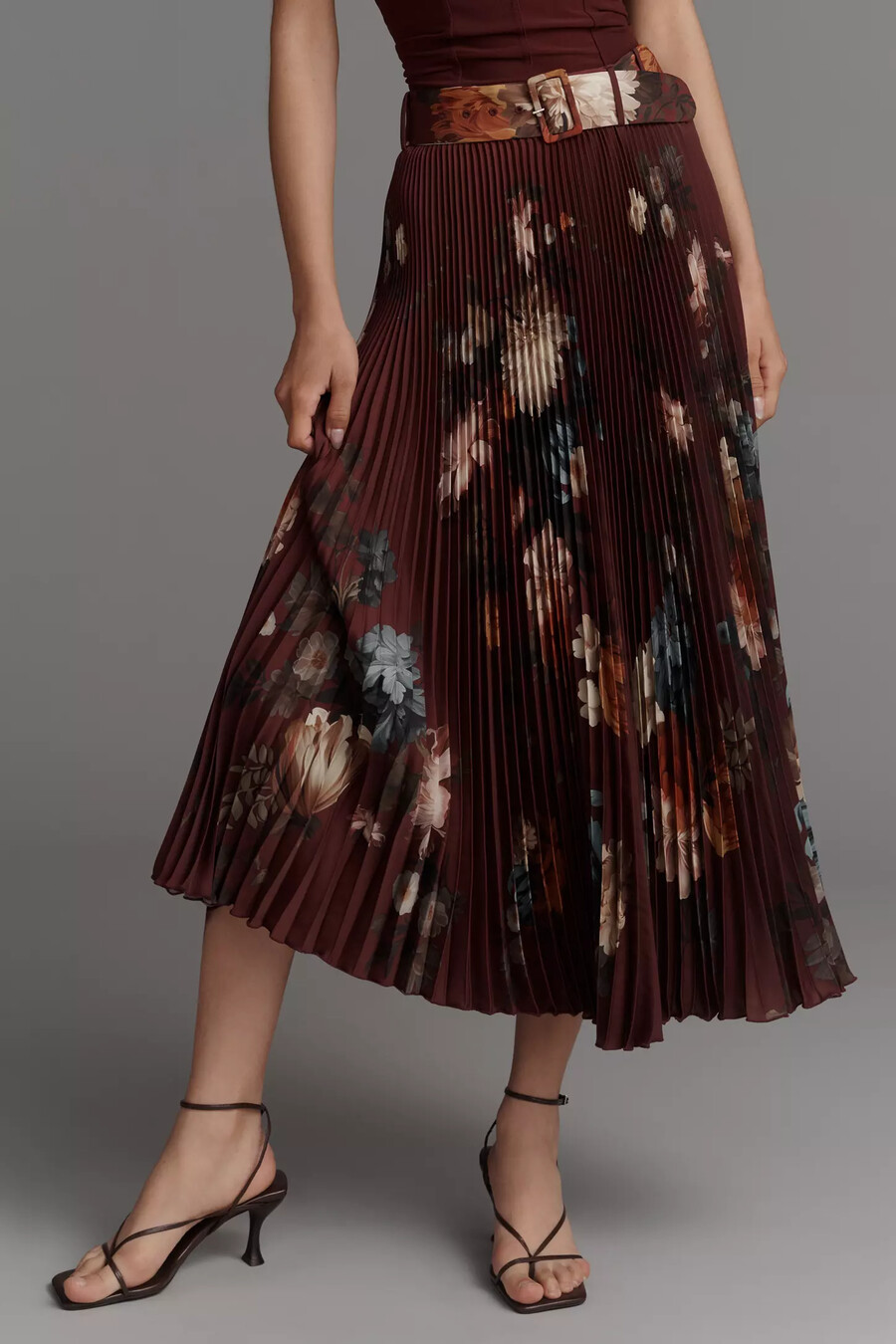 ranna gill aria pleated midi skirt