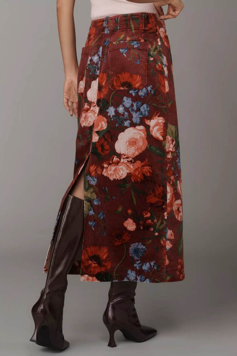 the colette corduroy maxi skirt by maeve