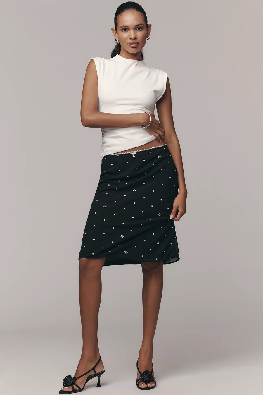 lyrebird printed midi slip skirt