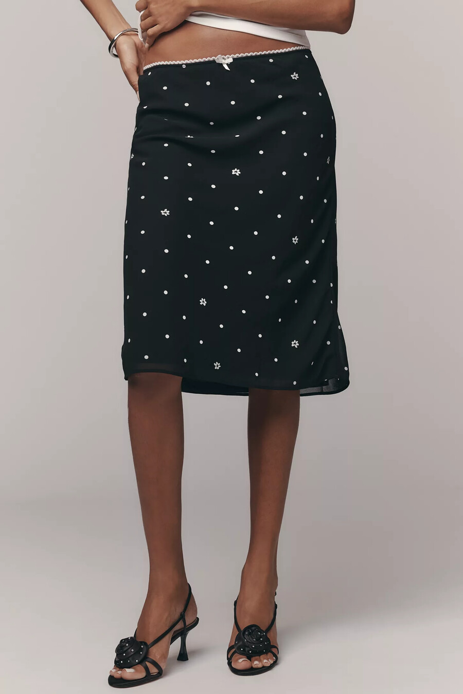 lyrebird printed midi slip skirt