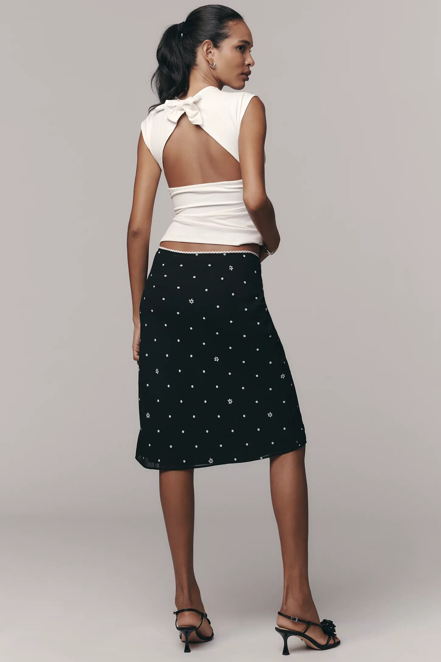 lyrebird printed midi slip skirt