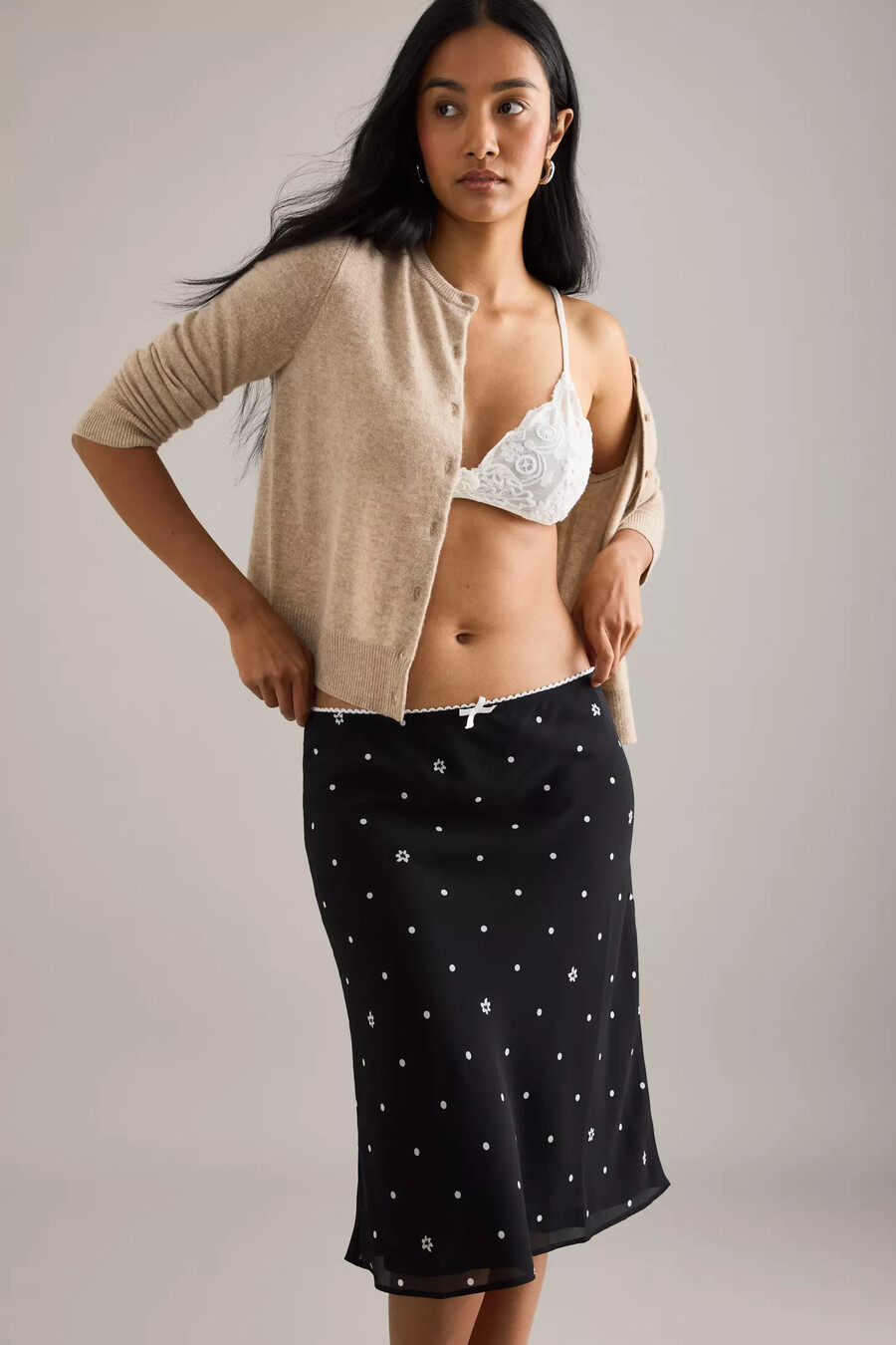 lyrebird printed midi slip skirt