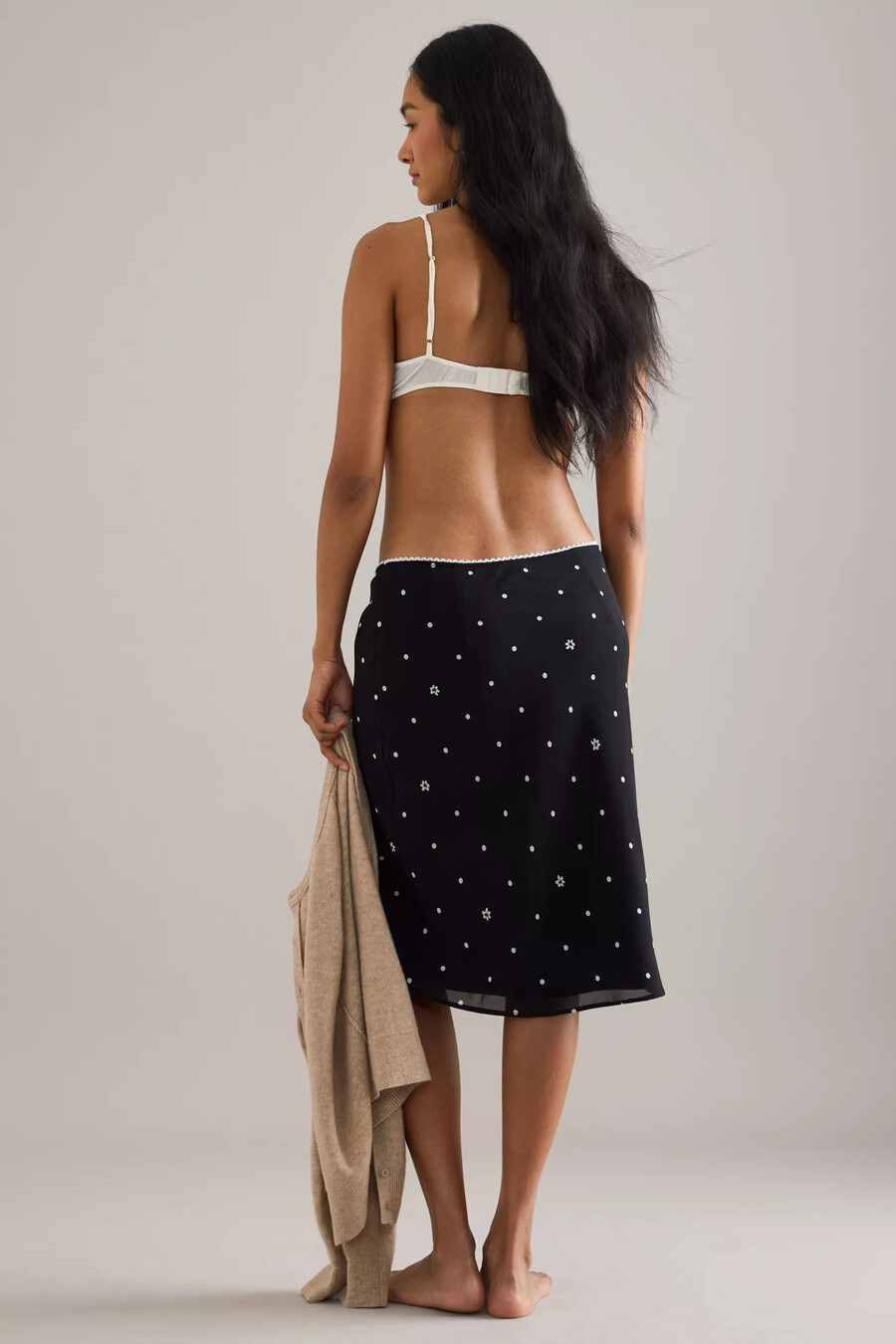 lyrebird printed midi slip skirt
