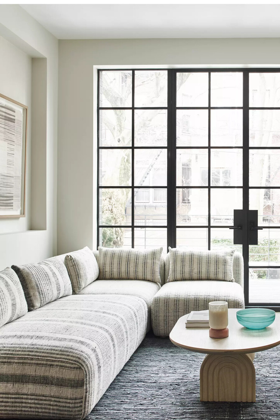 boro stripe kori modular armless sofa