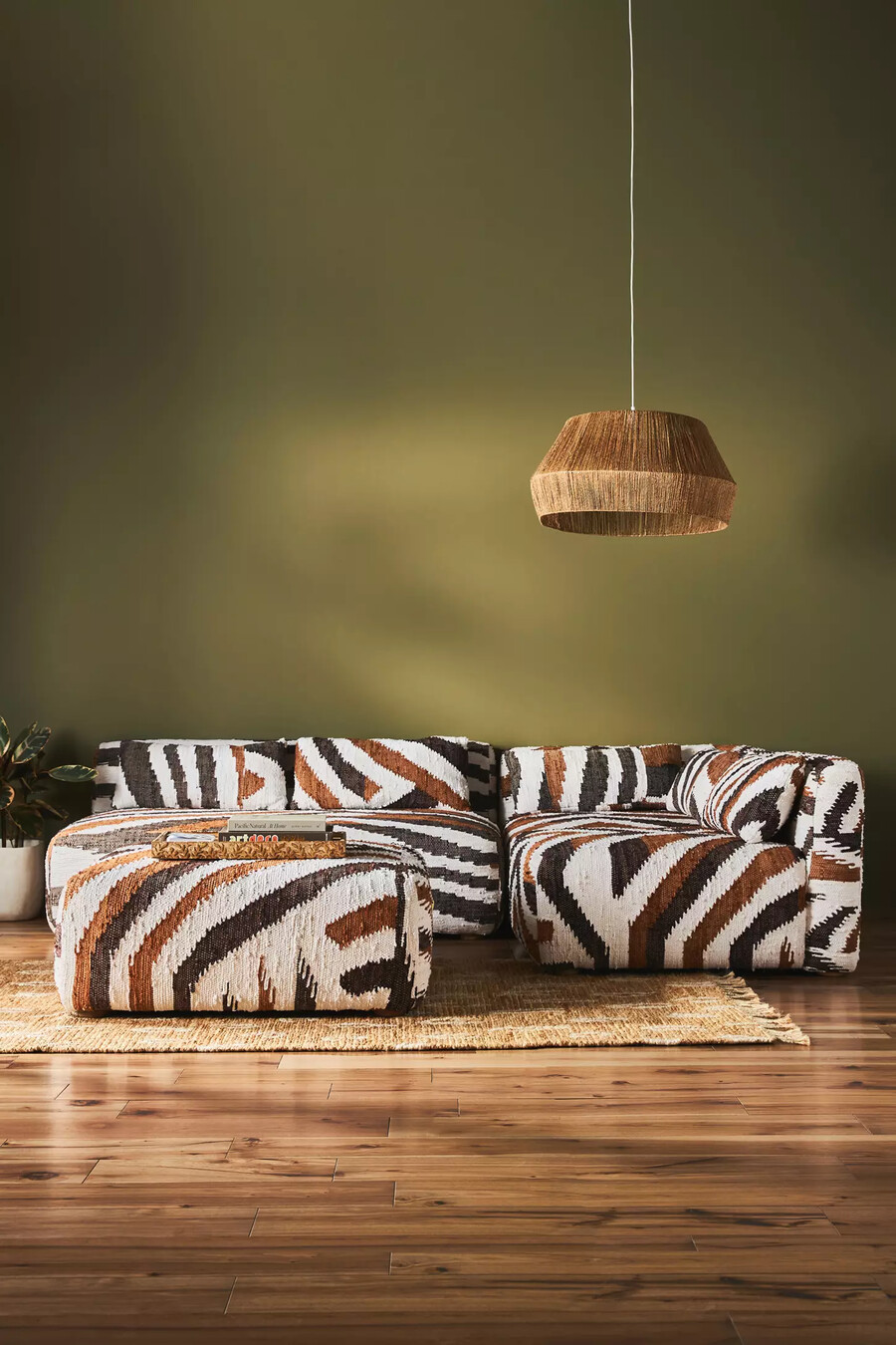 woven asa kori modular ottoman
