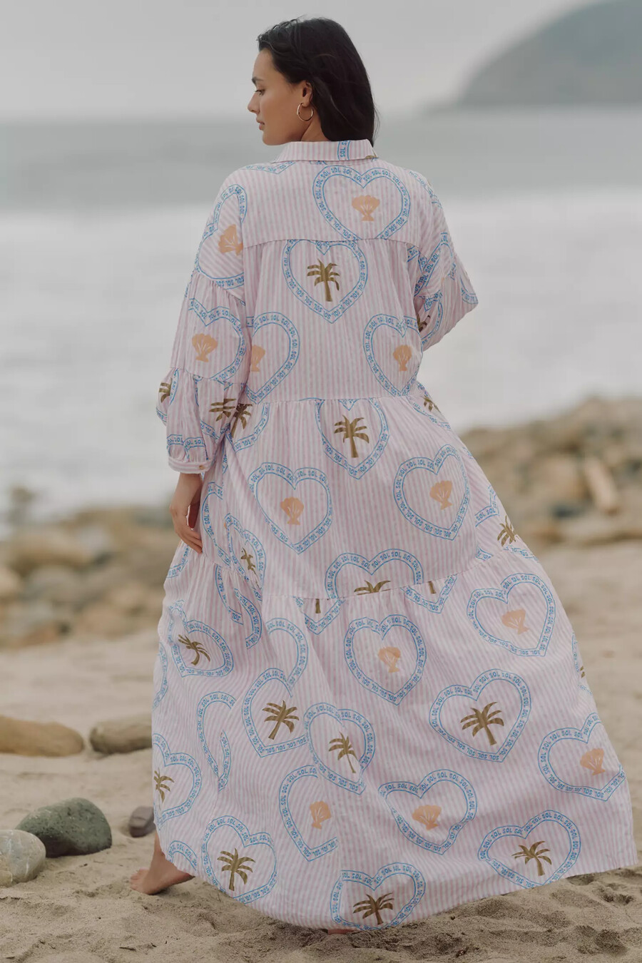 the carolita printed tiered shirt dress by celandine