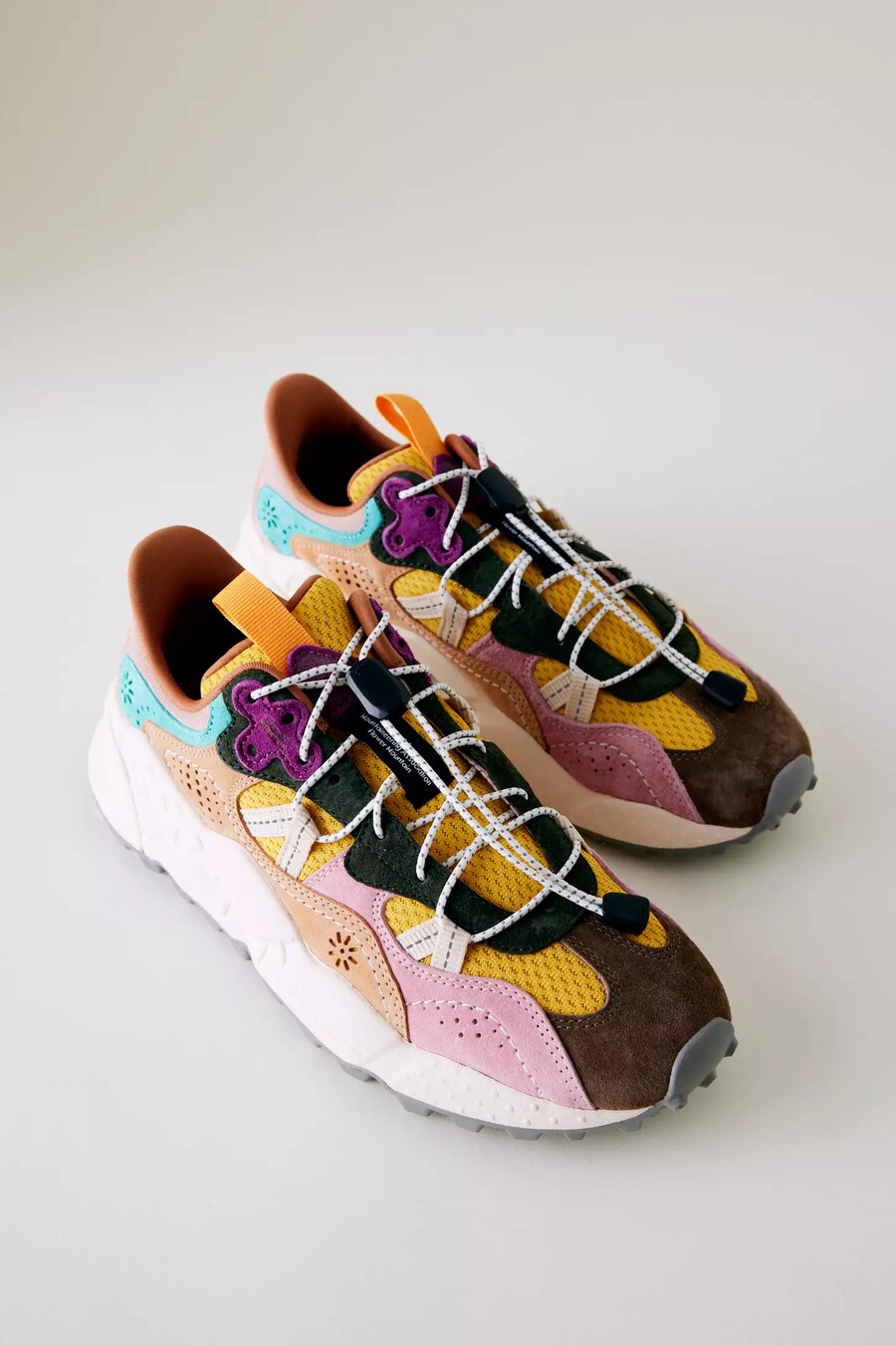 flower mountain tiger hill suede trainers