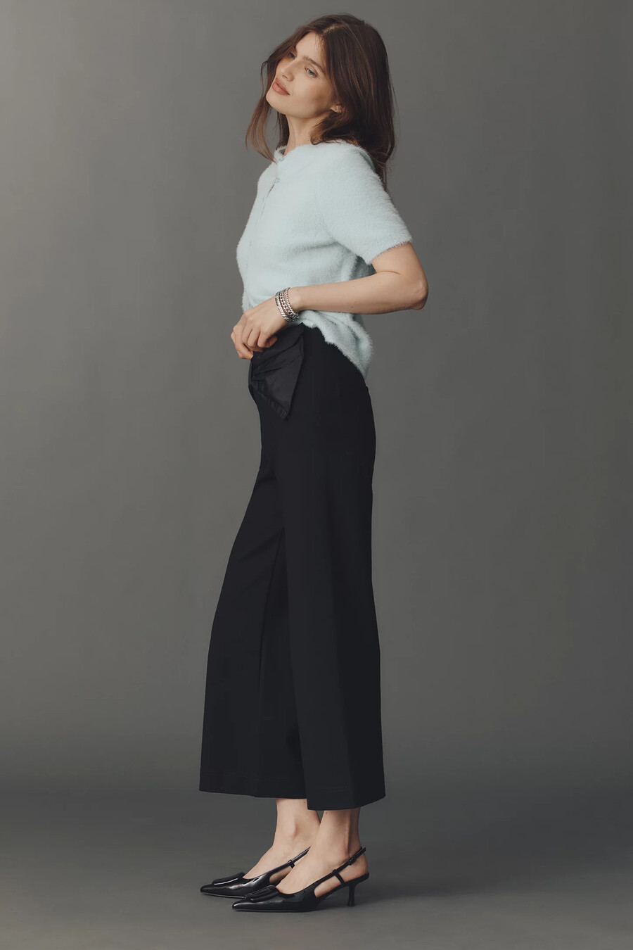 the colette crop bow-waist trousers by maeve