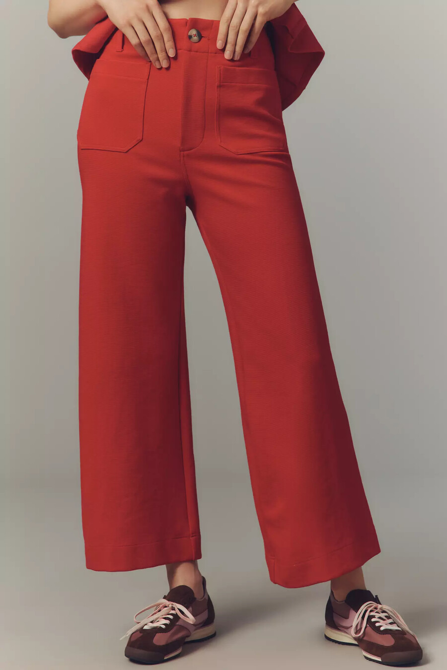 the colette knit crop wide-leg trousers by maeve