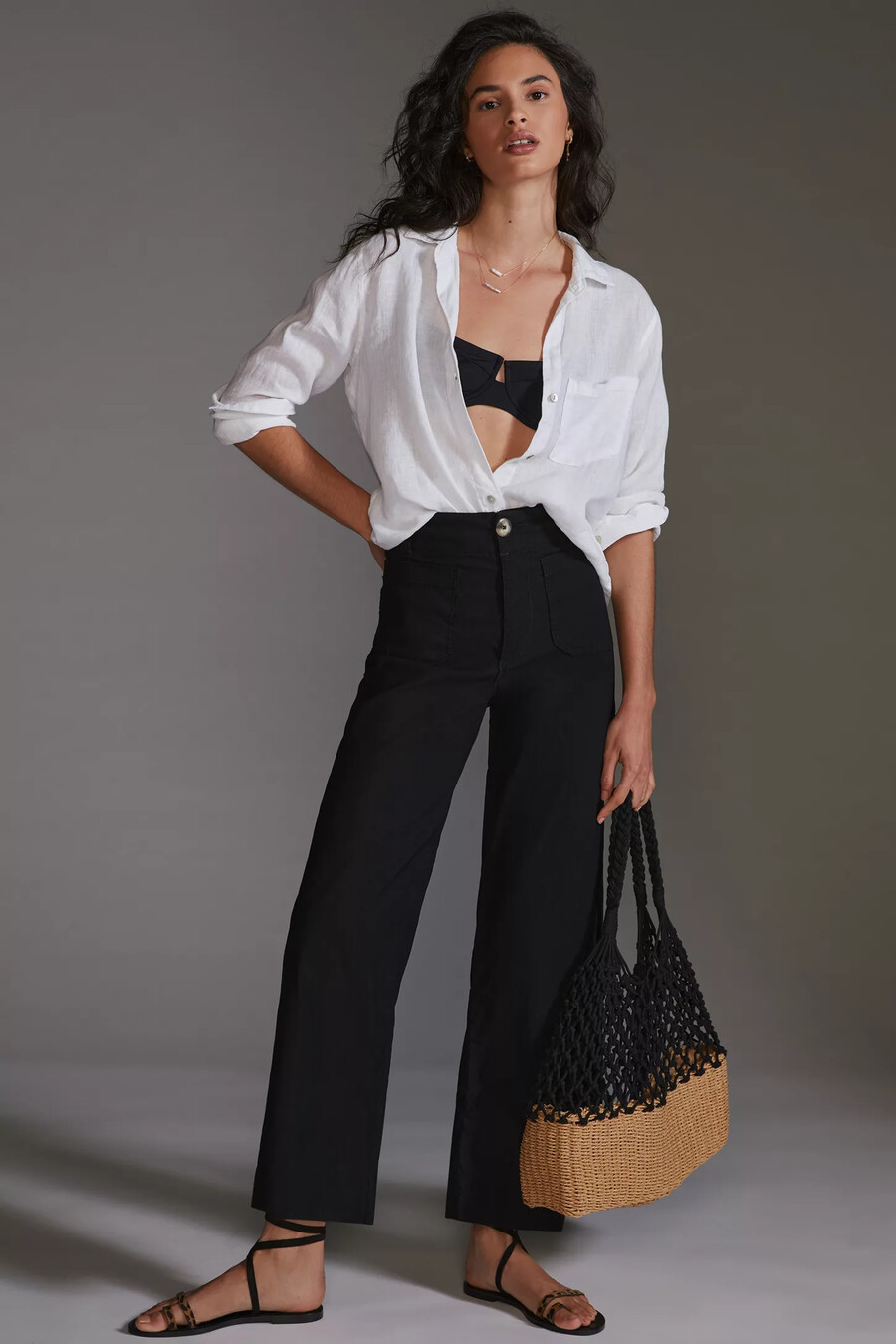 the colette cropped wide-leg trousers by maeve
