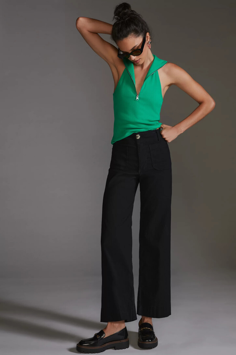 the colette cropped wide-leg trousers by maeve