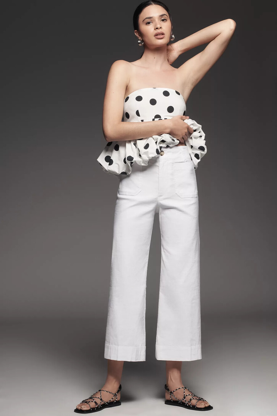 the colette cropped wide-leg trousers by maeve