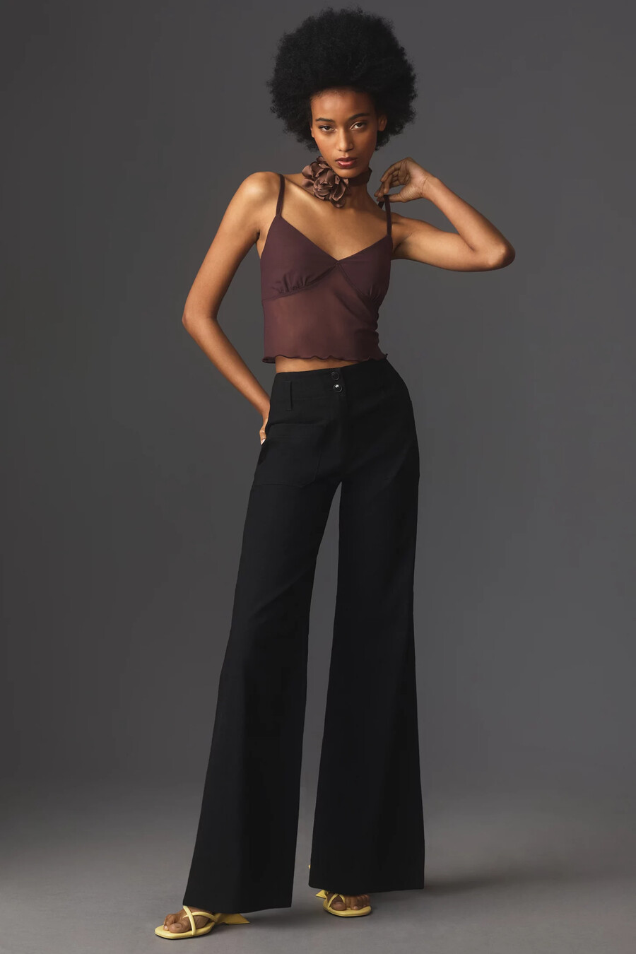 maeve junie high-rise wide-leg flared trousers