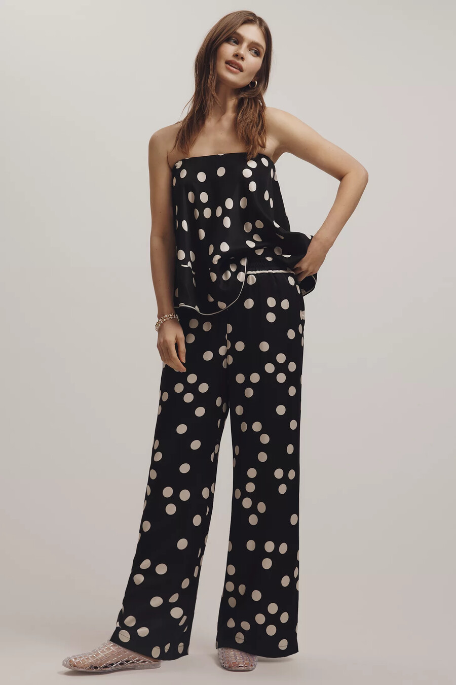 maeve low-slung printed wide-leg trousers
