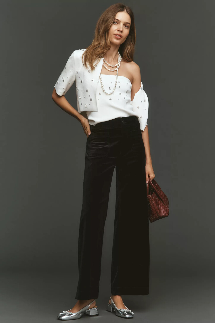 the colette full-length velvet trousers by maeve