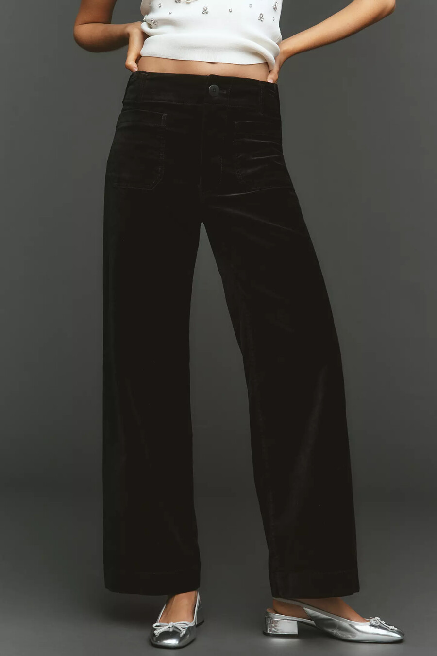 the colette full-length velvet trousers by maeve