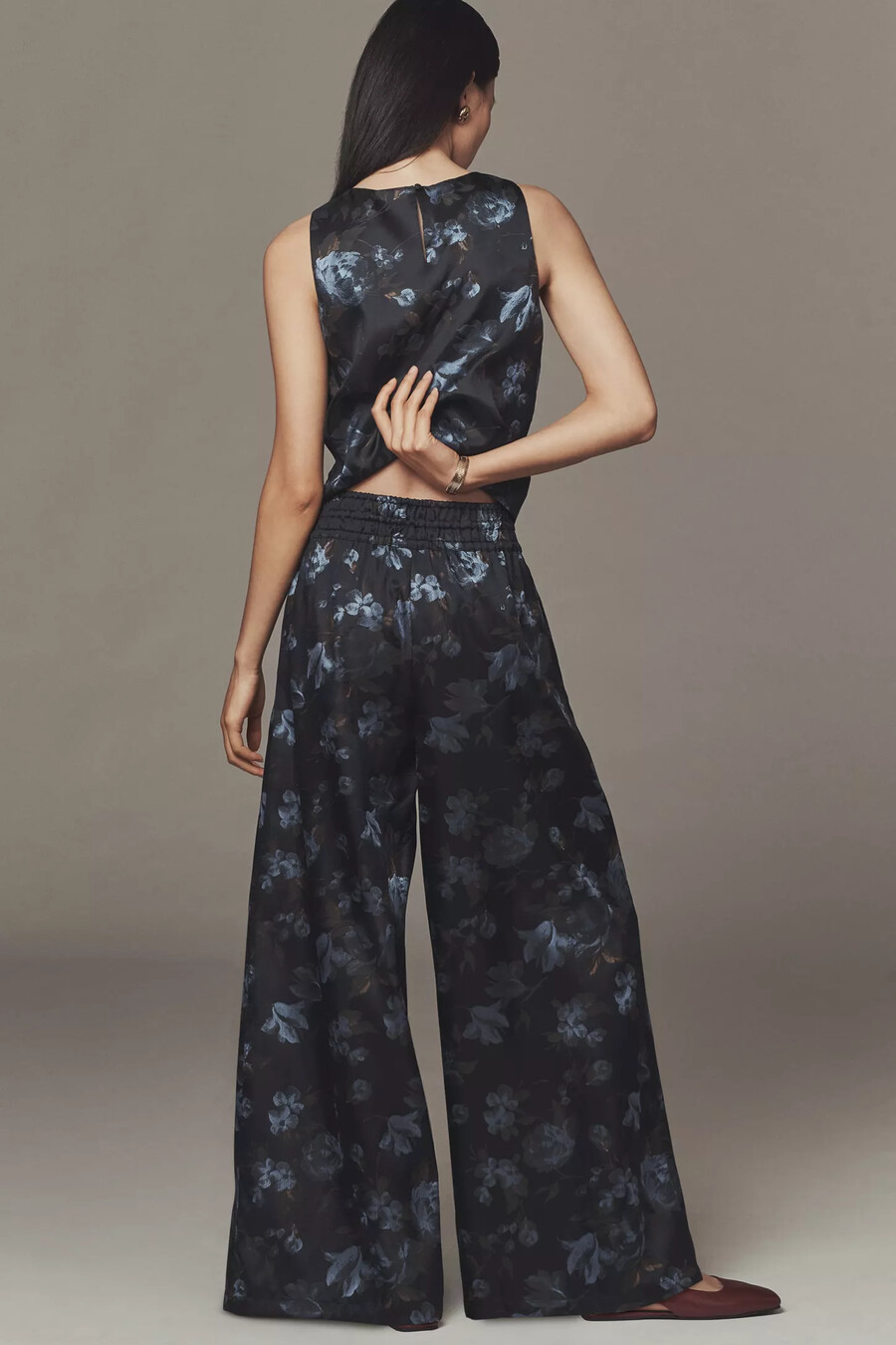 the somerset jacquard full-length pull-on trousers