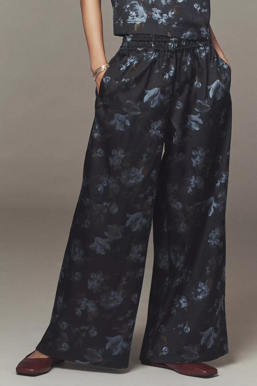 the somerset jacquard full-length pull-on trousers