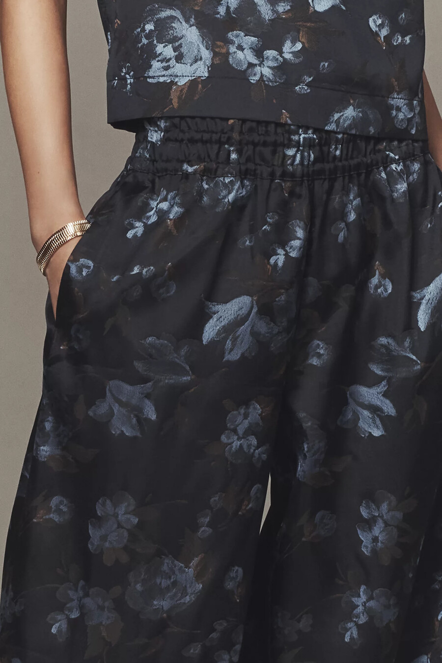 the somerset jacquard full-length pull-on trousers
