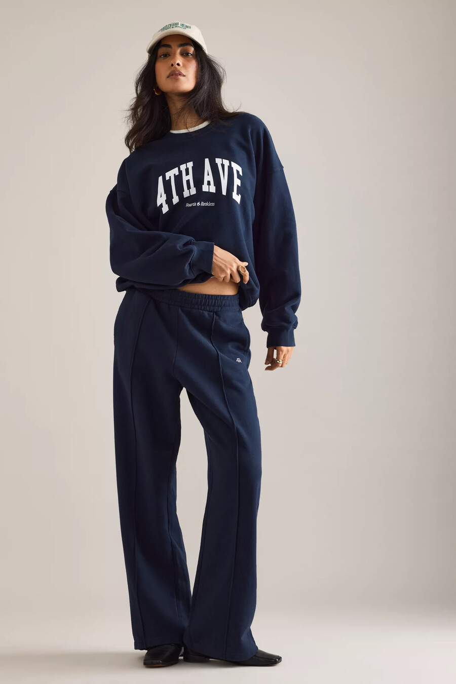 4th reckless fergie wide-leg pintuck joggers