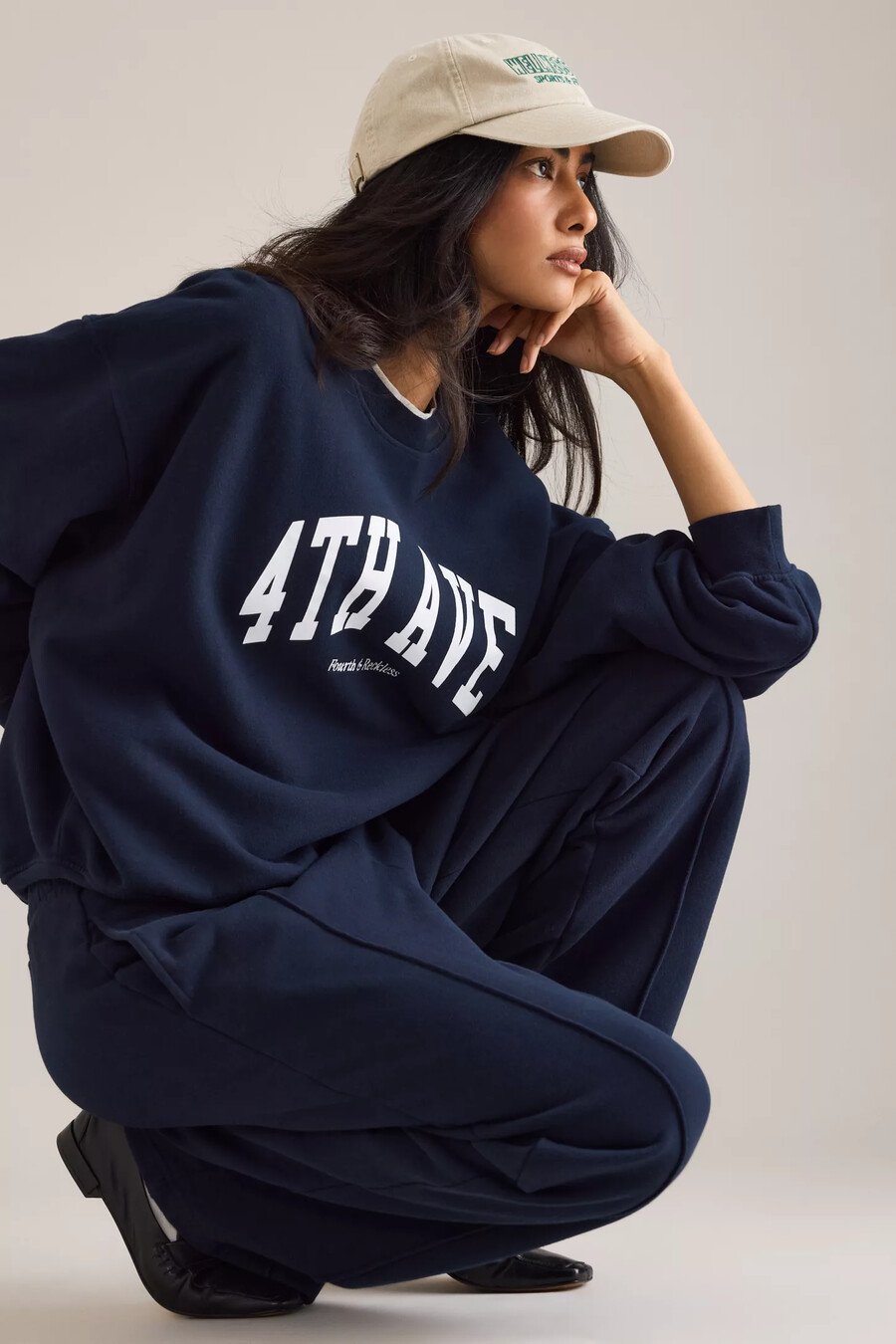 4th reckless fergie wide-leg pintuck joggers