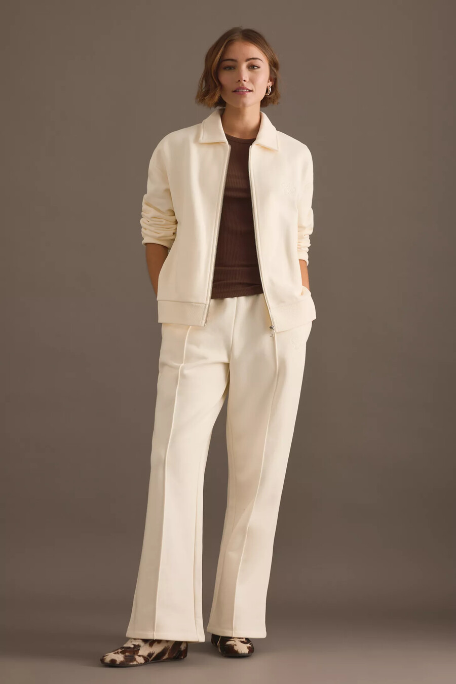 4th reckless valerie pintuck wide-leg joggers