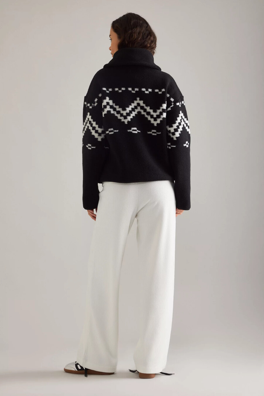 4th reckless mahlin foldover waist ribbed wide-leg trousers