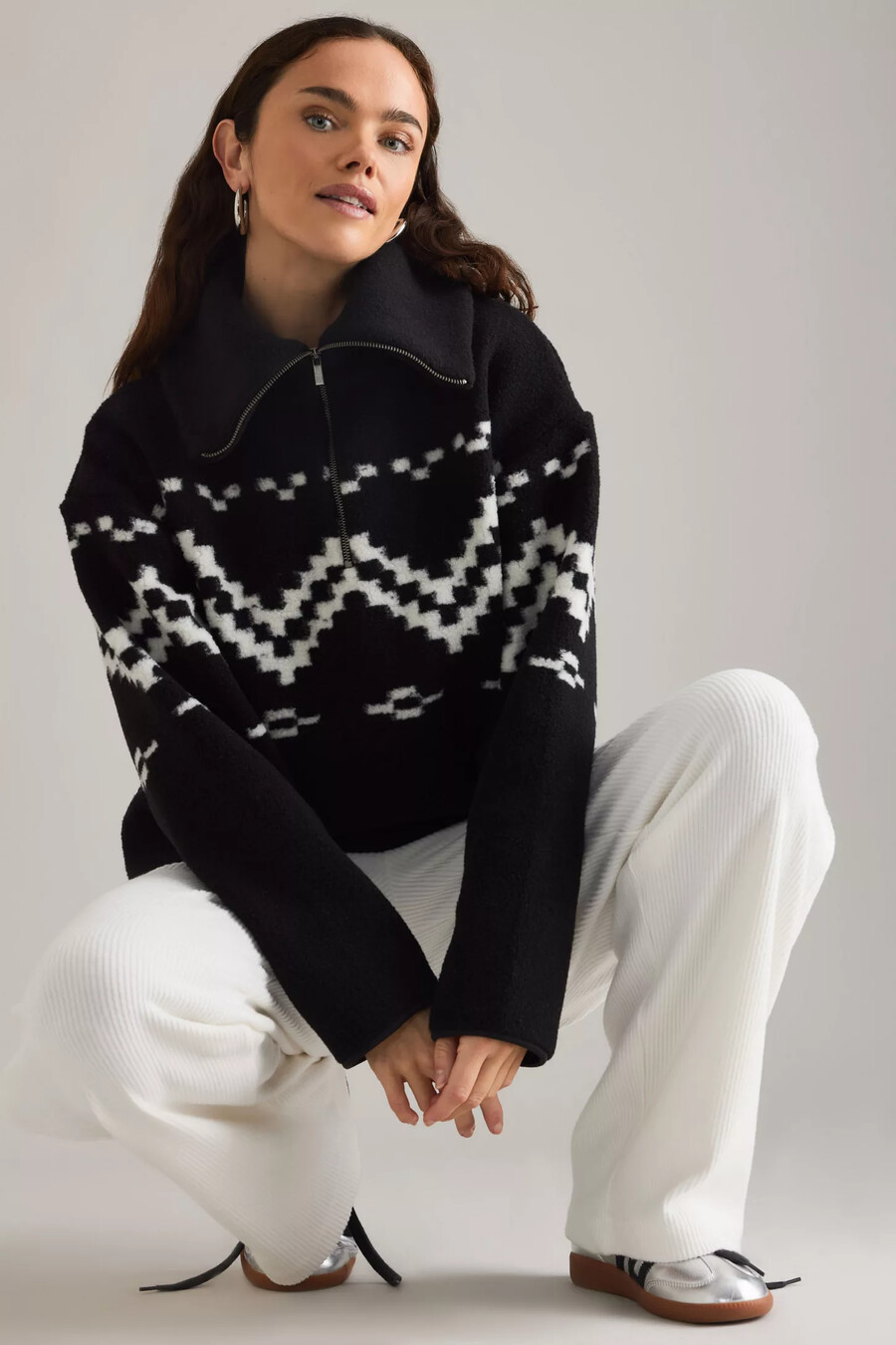 4th reckless mahlin foldover waist ribbed wide-leg trousers